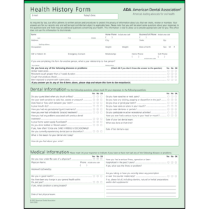 Patient Health History Form Template from ebusiness.ada.org