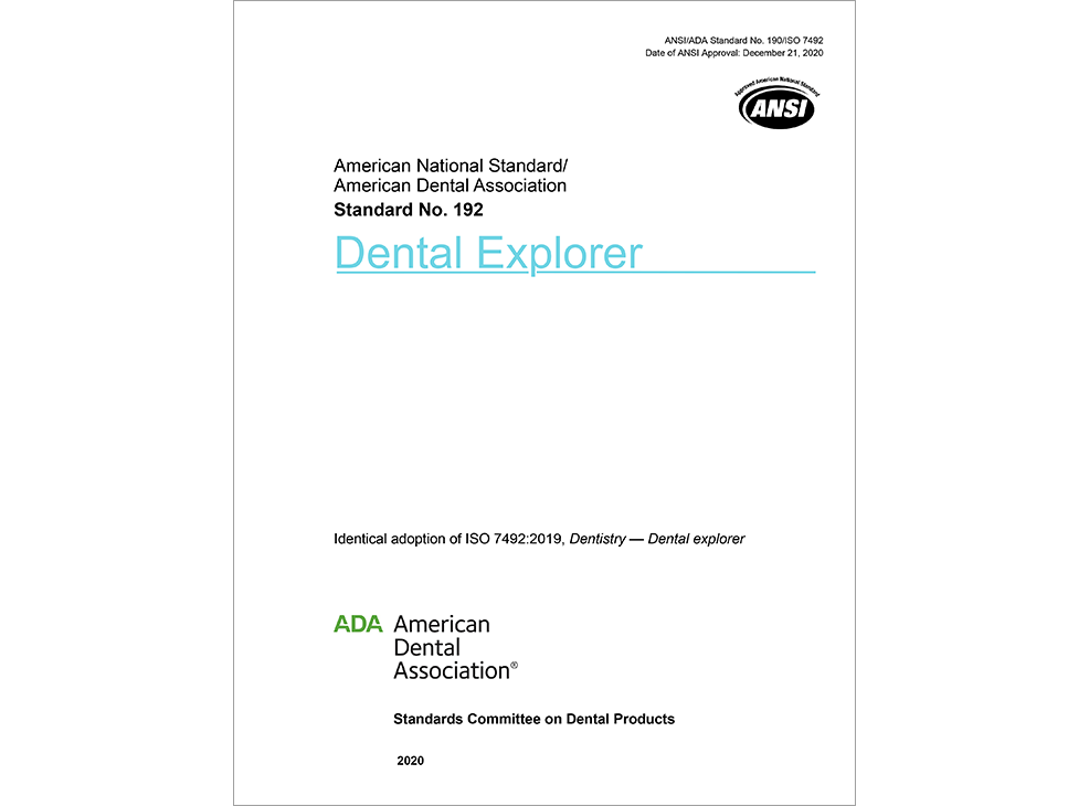 ANSI/ADA Standard 192 Dental Explorer - E-BOOK Image 0
