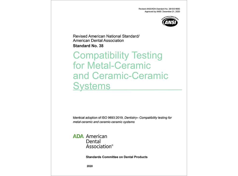 ANSI/ADA Standard No. 38 Compatibility Testing for Metal-Ceramic and Ceramic-Ceramic Sy Image 0