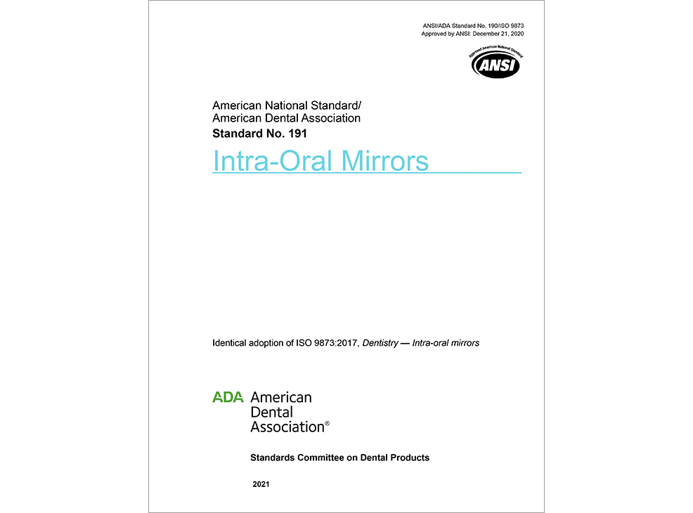 ANSI/ADA Standard No. 191 Intra-Oral Mirrors - E-BOOK Image 0