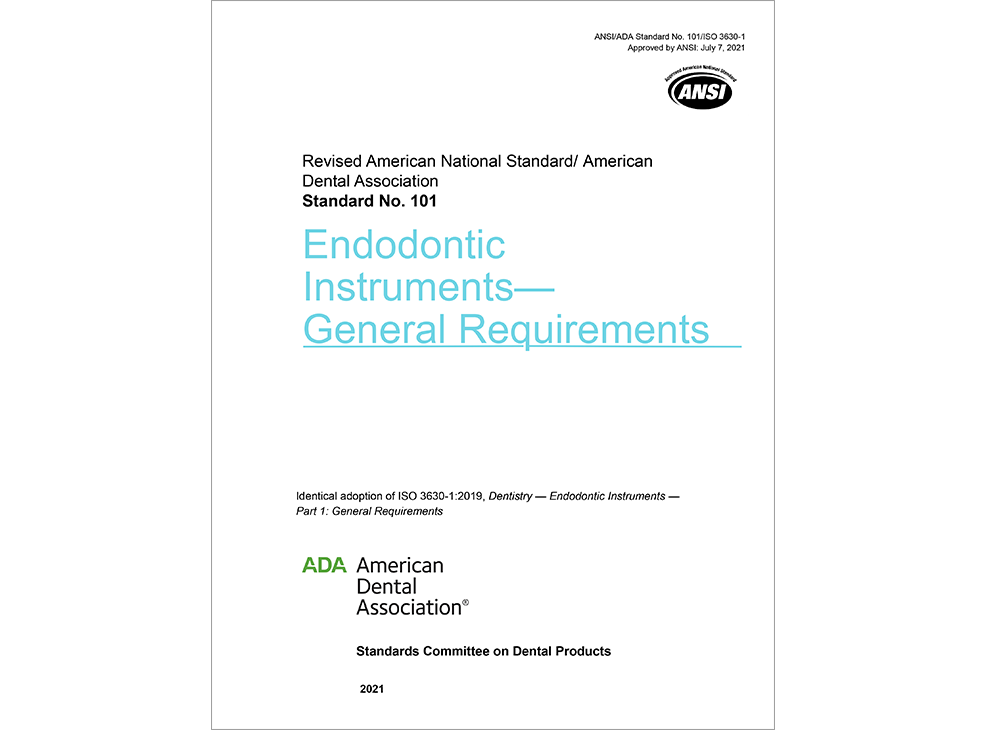 ANSI/ADA Standard No. 101 for Endodontic Instruments: General Requirements - E-BOOK Image 0