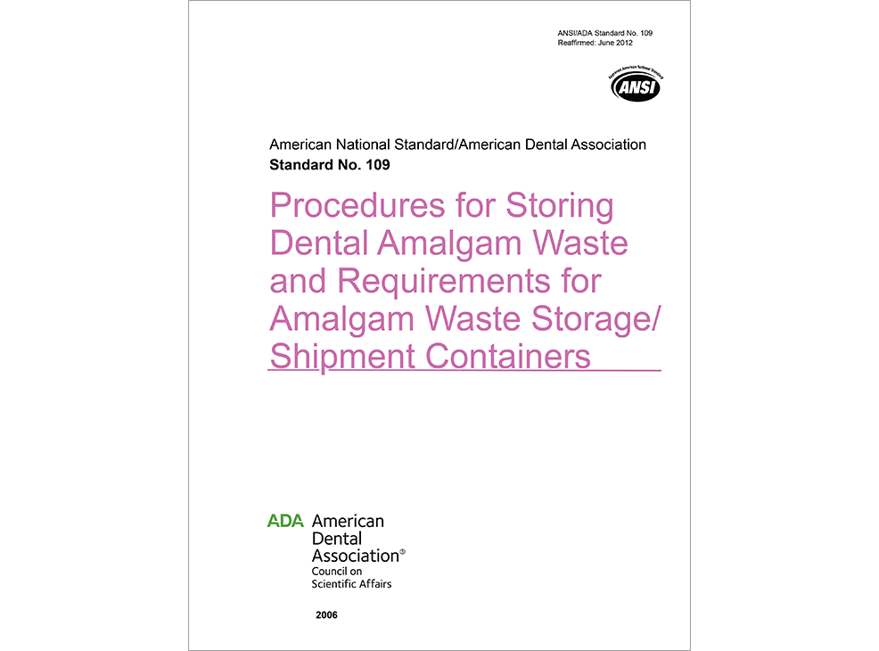 ANSI/ADA Standard No. 109 Procedures for Storing Dental Amalgam Waste - E-BOOK Image 0