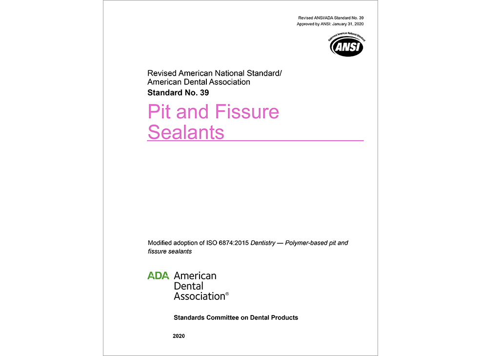 ANSI/ADA Standard No. 39 Pit and Fissure Sealants - E-BOOK Image 0