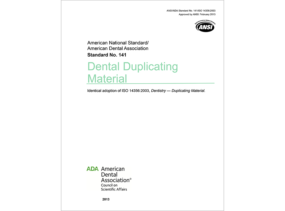ANSI/ADA Standard No. 141 for Dental Duplicating Material - E-BOOKS Image 0