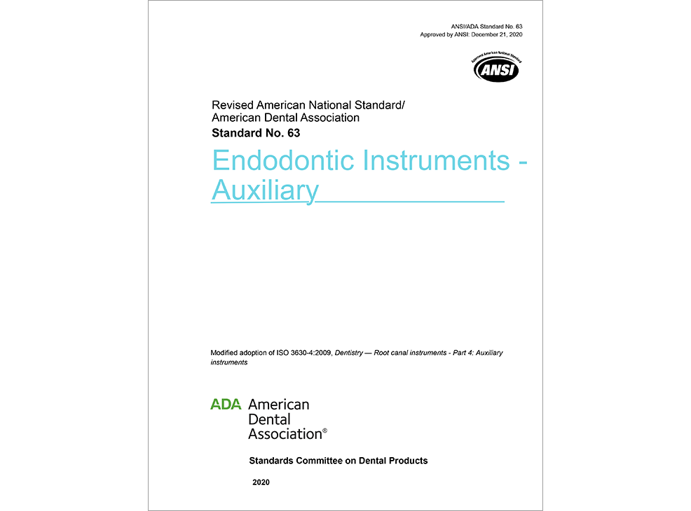 ANSI/ADA Standard No. 63 Endodontic Instruments - E-BOOK Image 0