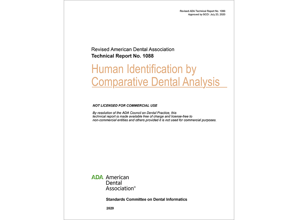 ADA Technical Report No. 1088 Human Identification by Comparative Dental Analysis-E-BOOK Image 0
