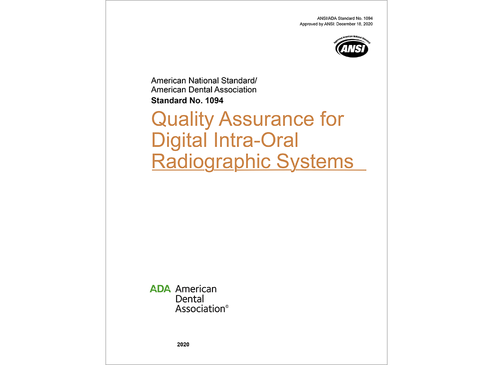 ADA Standard No. 1094 Quality Assurance for Digital Intra-Oral Radiographic-E-BOOK Image 0