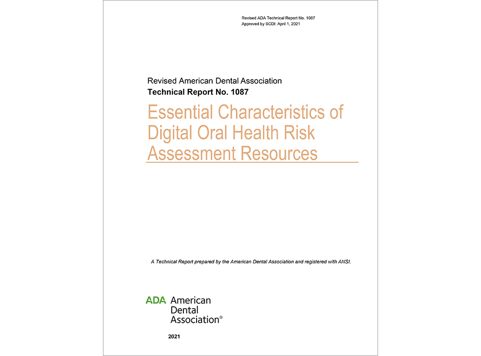 ADA Technical Report No. 1087 Essential Characteristics of Digital Oral Health Risk -E-BOOK Image 0