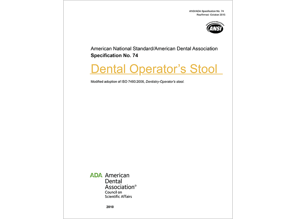 ANSI/ADA Specification No 74 Dental Operator's Stool - E-BOOK Image 0