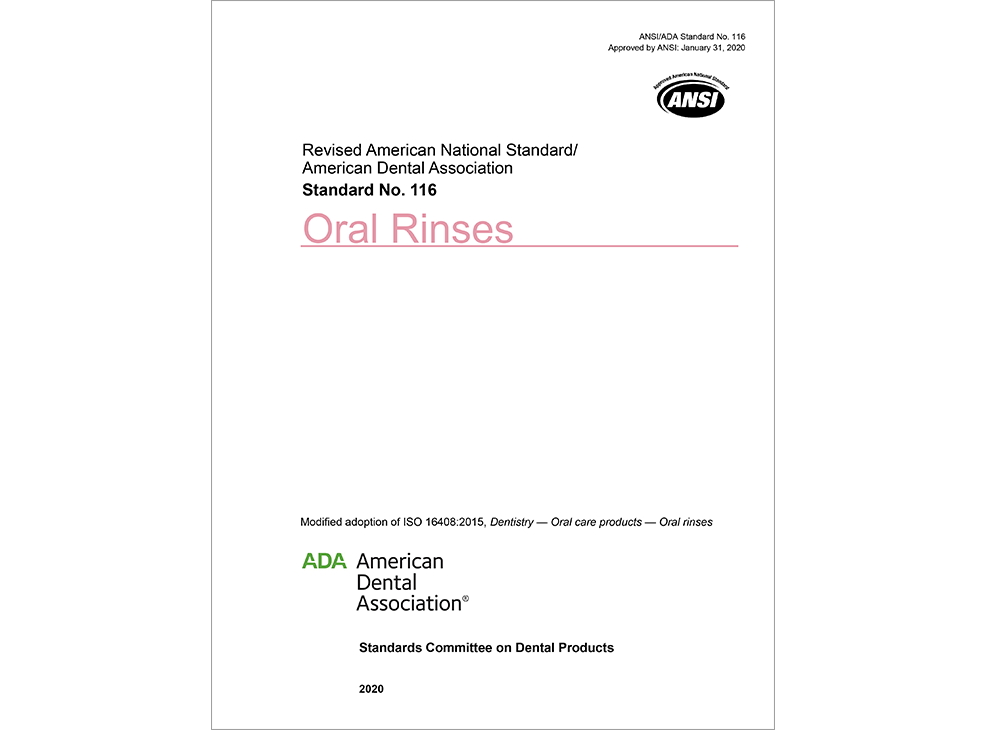 ANSI/ADA Standard No. 116 for Oral Rinses - E-BOOK Image 0