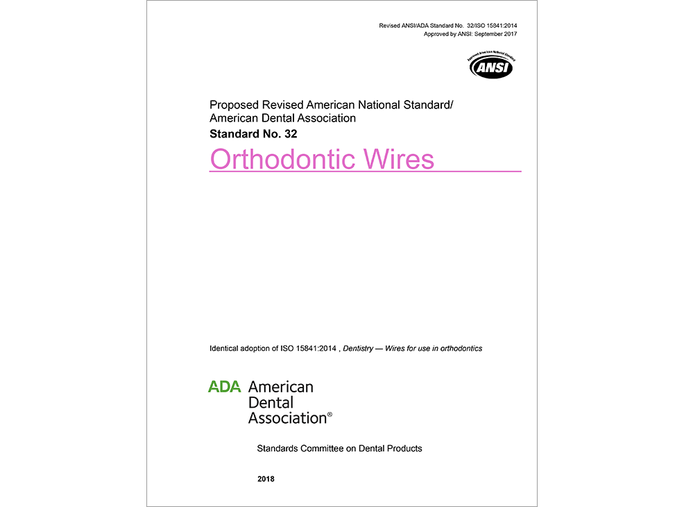 ANSI/ADA Standard No. 32 for Orthodontic Wires - E-BOOK Image 0