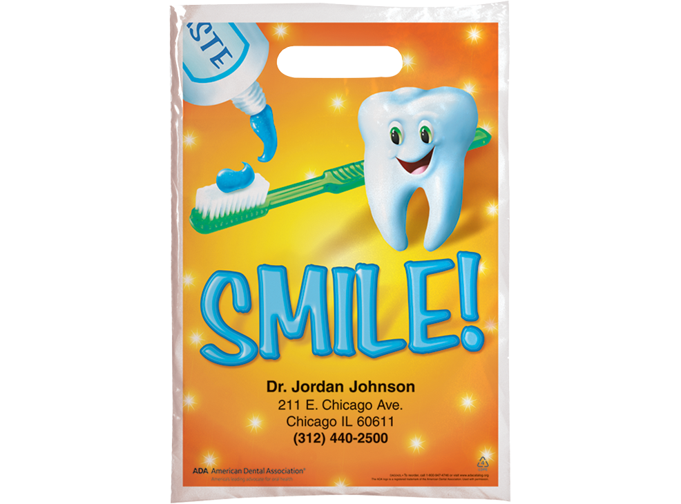 PERSONALIZED: Smile! Tooth Guy with Brush Small Supply Bag Image 0