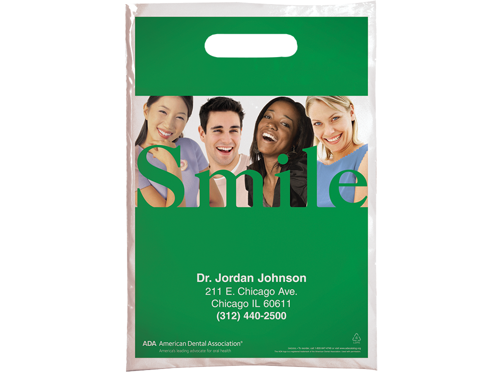 PERSONALIZED Green Smile Small Supply Bag Image 0