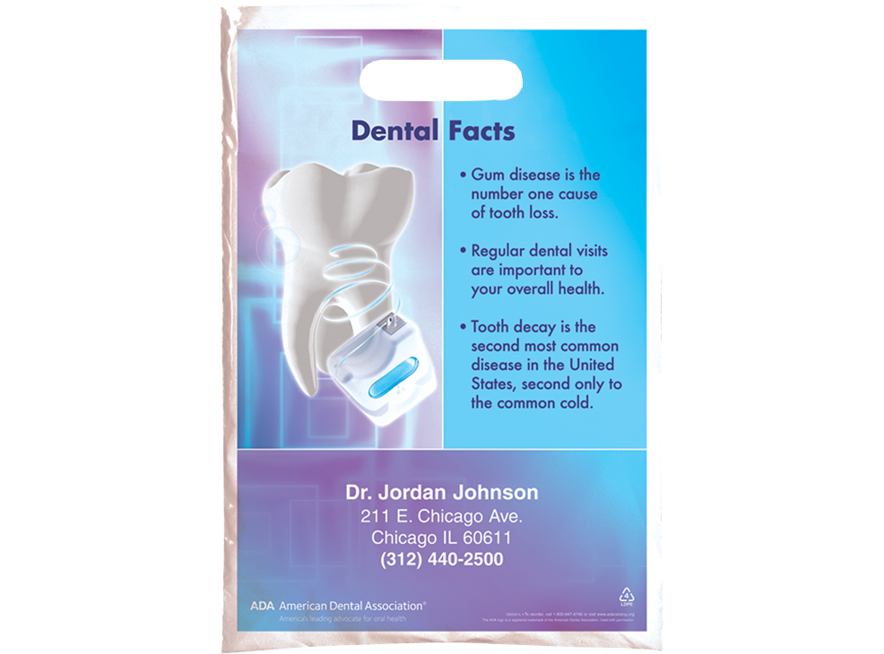 PERSONALIZED Dental Facts Tooth Small Supply Bag