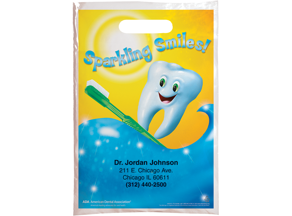 PERSONALIZED: Sparkling Smiles Tooth Guy Large Supply Bag Image 0
