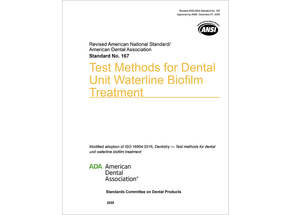 ANSI/ADA Standard  No. 167 Test Methods Dental Unit Waterline Biofilm Treatment - E-BOOK Image 0
