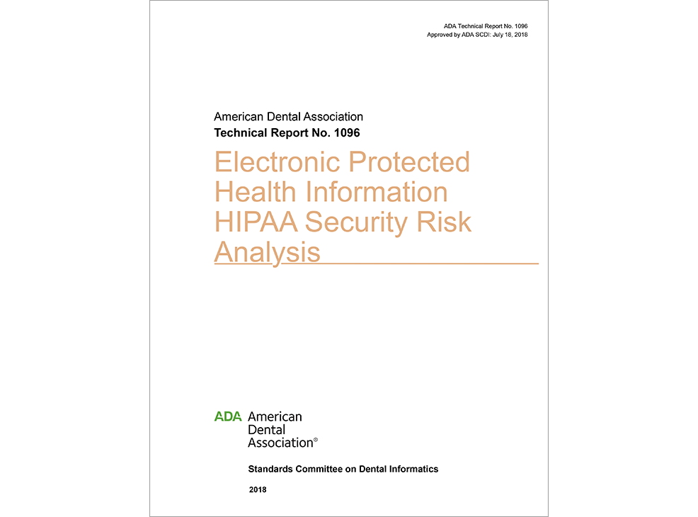ADA Technical Report No. 1096 Electronic Protected Health Information HIPAA Security Image 0