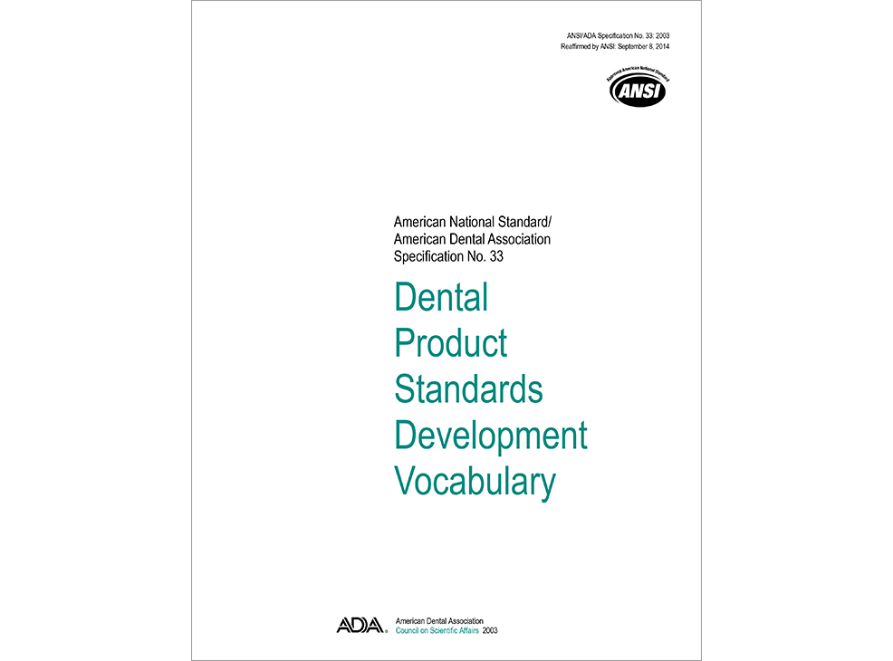 ANSI/ADA Standard No. 33 for Dental Terminology-E-BOOK Image 0