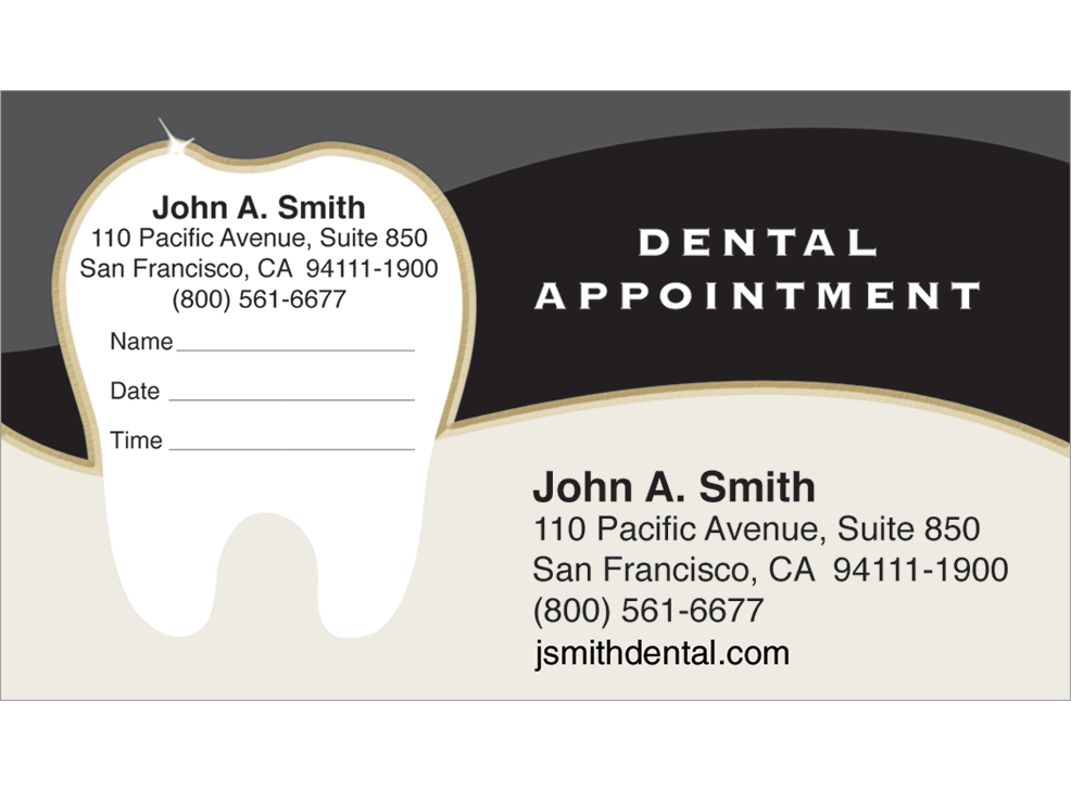 Tooth Monochromatic Appointment Sticker Card