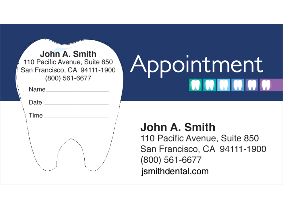 Tooth Colorful Appointment Sticker Card Image 0