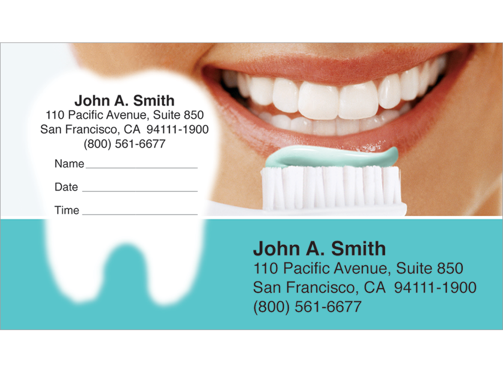 Smile and Toothbrush Appointment Sticker Card Image 0