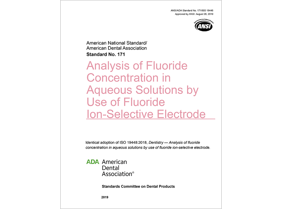 ANSI/ADA Standard No. 171 Analysis of Fluoride Concentration in Aqueous Solutions-E-BOOK Image 0