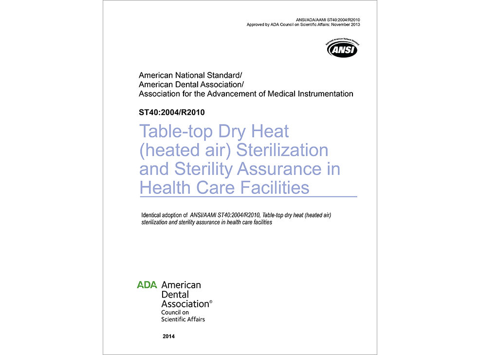 ANSI/ADA/AAMI ST40-Table-top dry heat sterilization and sterility assurance in health care Image 0