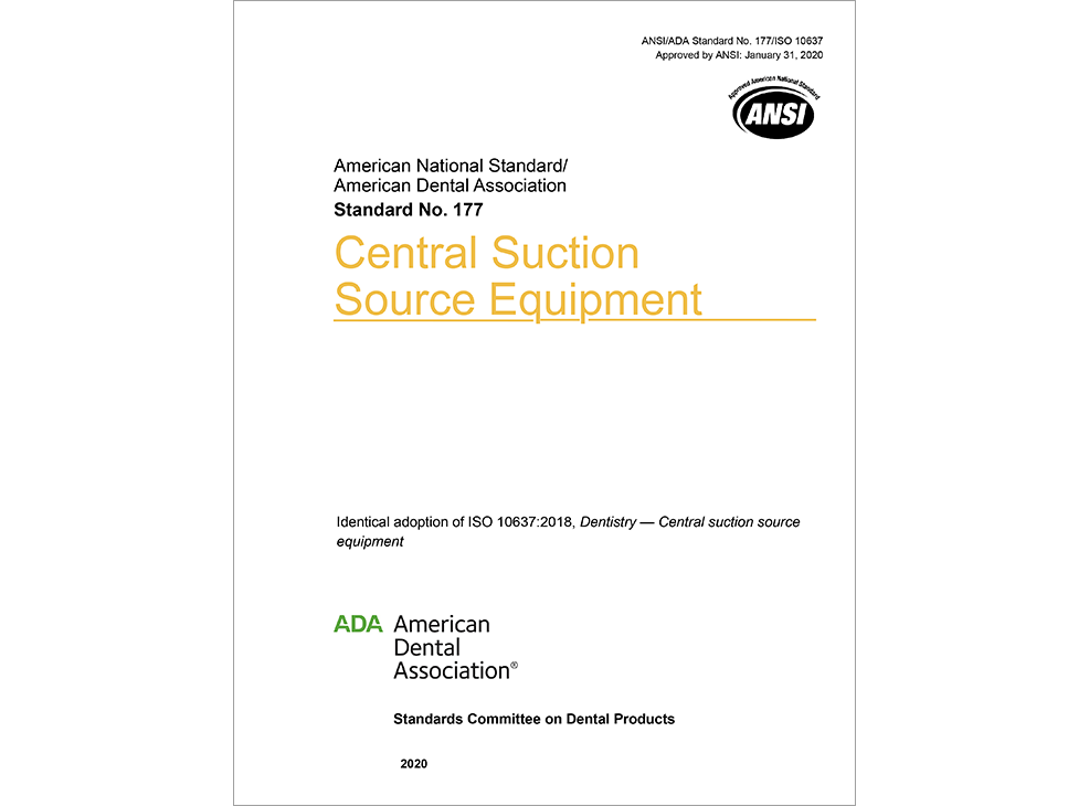 ANSI/ADA Standard No. 177  for Central Suction Source Equipment E-BOOK Image 0