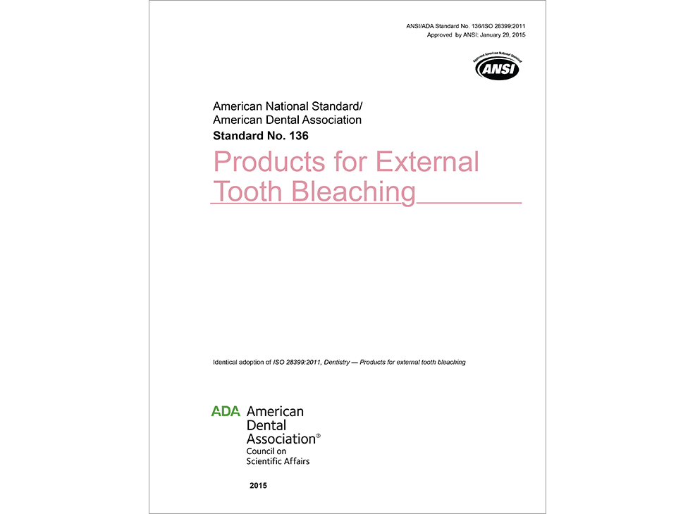 ANSI/ADA Standard No. 136 Products for External Tooth Bleaching - E-BOOK Image 0