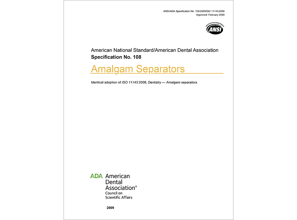 ANSI/ADA Standard No. 108 for Amalgam Separators - E-BOOK Image 0
