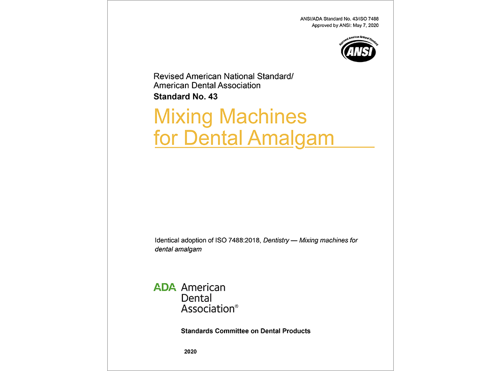 ANSI/ADA Standard No. 43 Mixing Machines for Dental Amalgam - E-BOOK Image 0