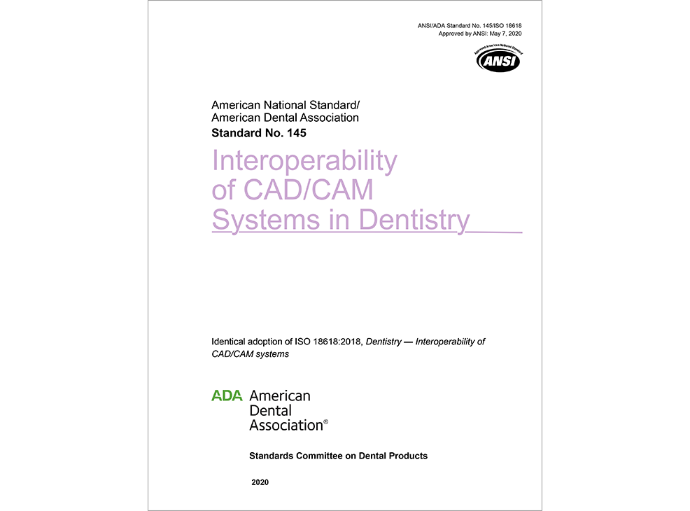 ANSI/ADA Standard No. 145 Interoperability of CAD/CAM Systems in Dentistry - E-BOOK Image 0