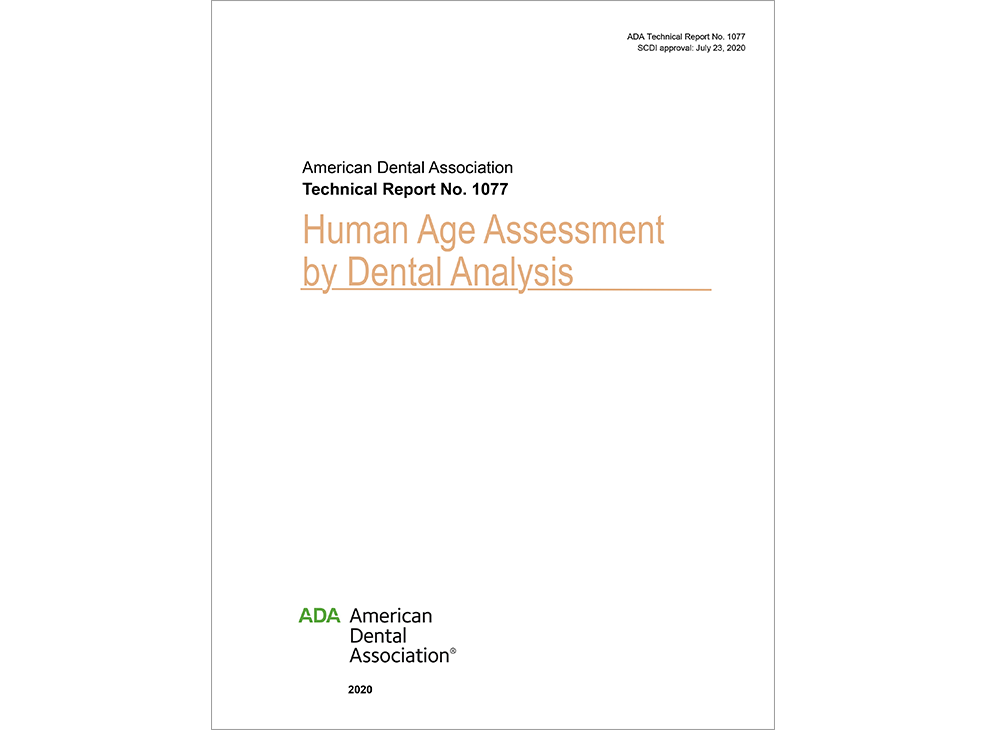 ADA Technical Report No. 1077 Human Age Assessment by Dental Analysis - E-BOOK Image 0