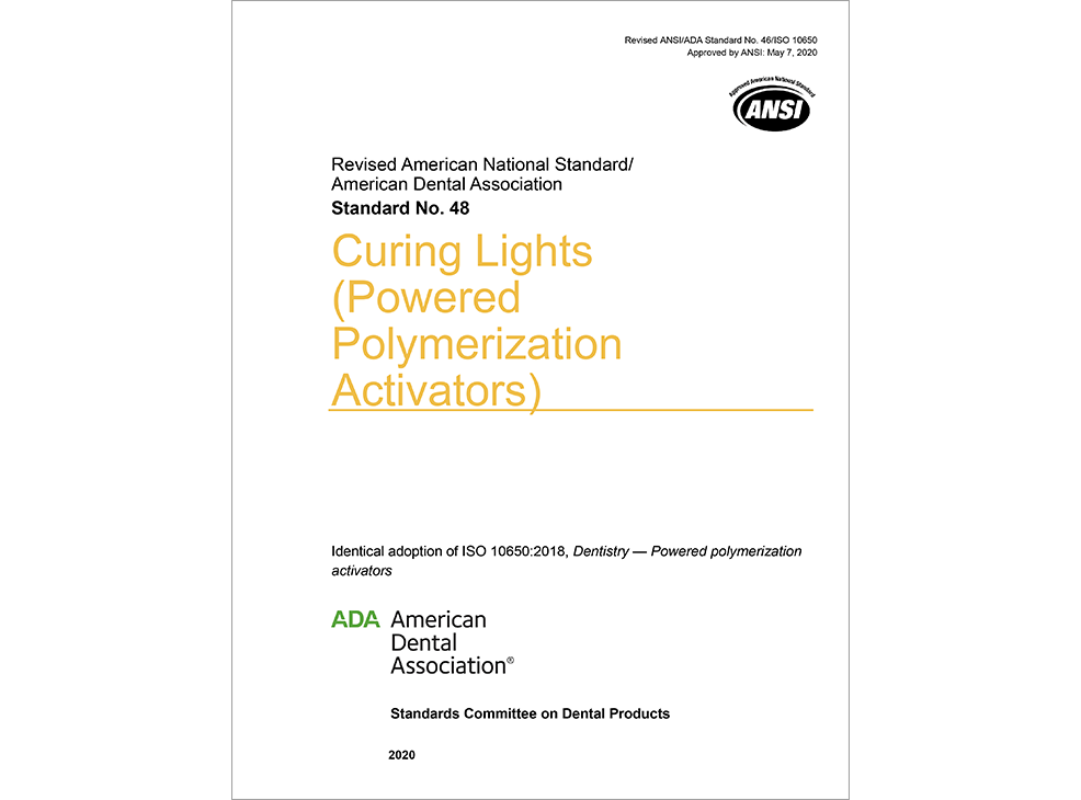 ANSI/ADA Standard No. 48 for Curing Lights (Powered Polymerization Activators) - E-BOOK Image 0