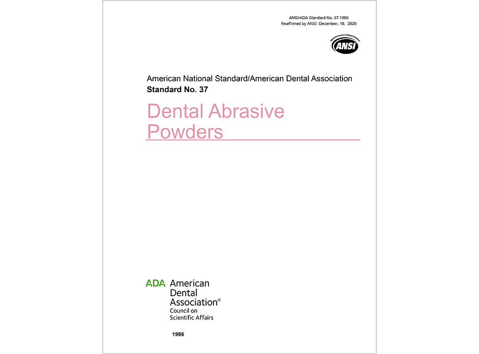 ANSI/ADA Standard No. 37 Dental Abrasive Powders - E-BOOK Image 0