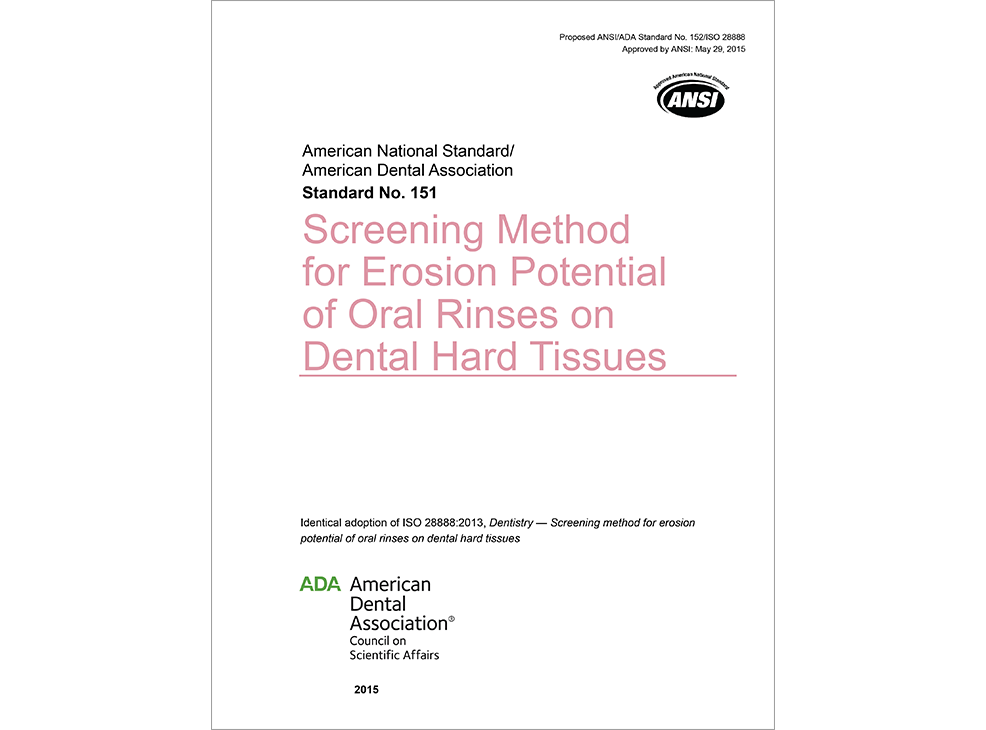 ANSI/ADA Standard No. 151 Screening Method for Erosion Potential of Oral Rinses Image 0