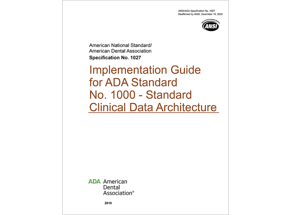 ANSI/ADA Standard No. 1027 Implementation Guide for ADA Standard No. 1000 Image 0
