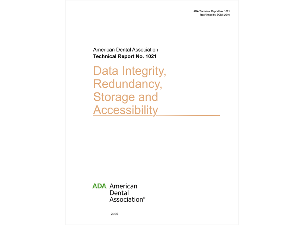 ADA Technical Report No. 1021 for Data Intergrity, Redundancy, Storage and Accessibility - DOWNLOAD Image 0