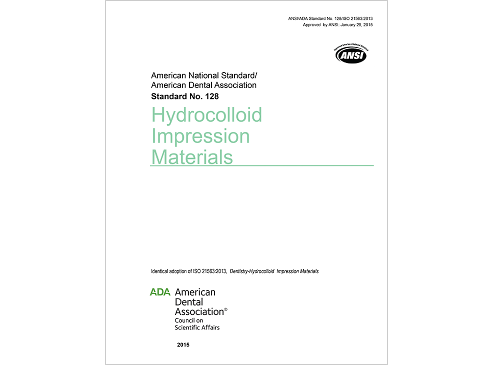 ANSI/ADA Standard No. 128 Hydrocolloid Impression Materials - E-BOOK Image 0