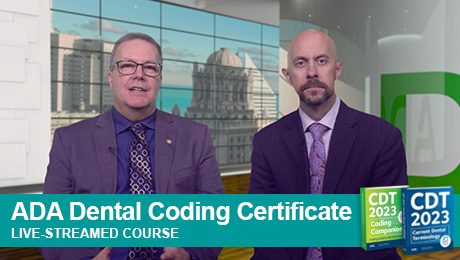 November 2022 ADA Dental Coding Certificate Live-Streamed Course (books included)