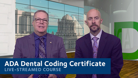 November 2022 ADA Dental Coding Certificate Live-Streamed Course (books not  included)