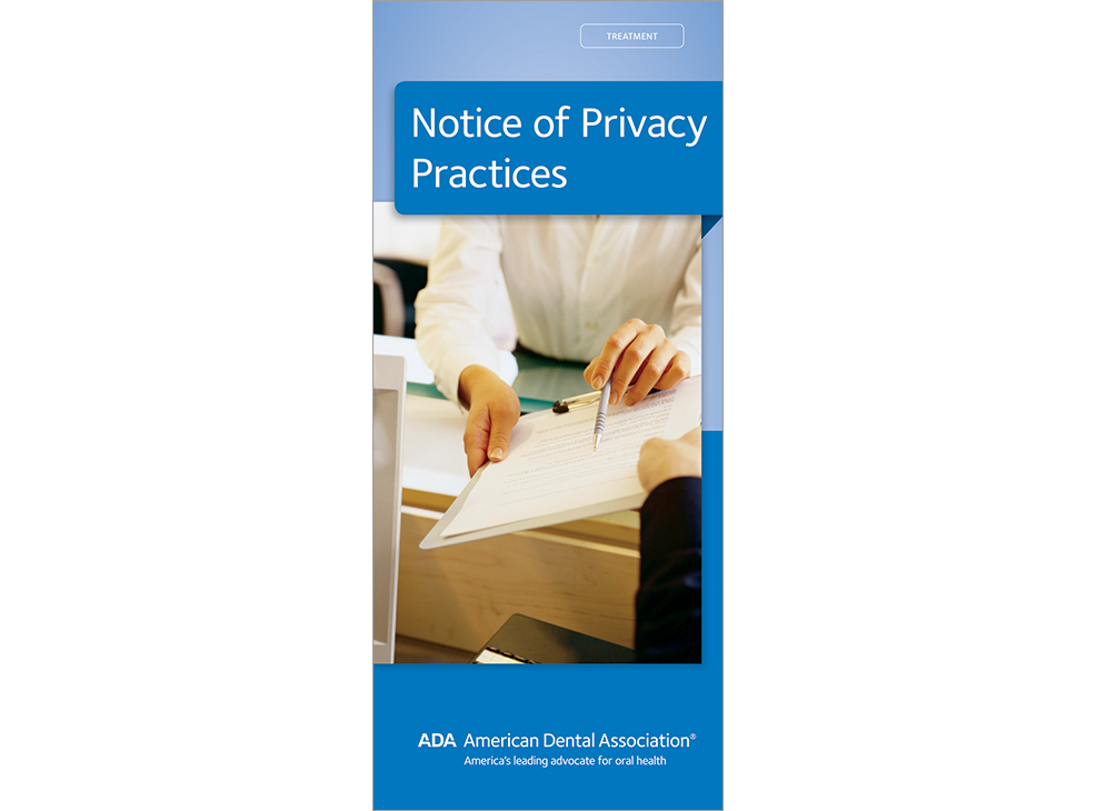Dental Notice of Privacy Practices brochure ADA DAB001